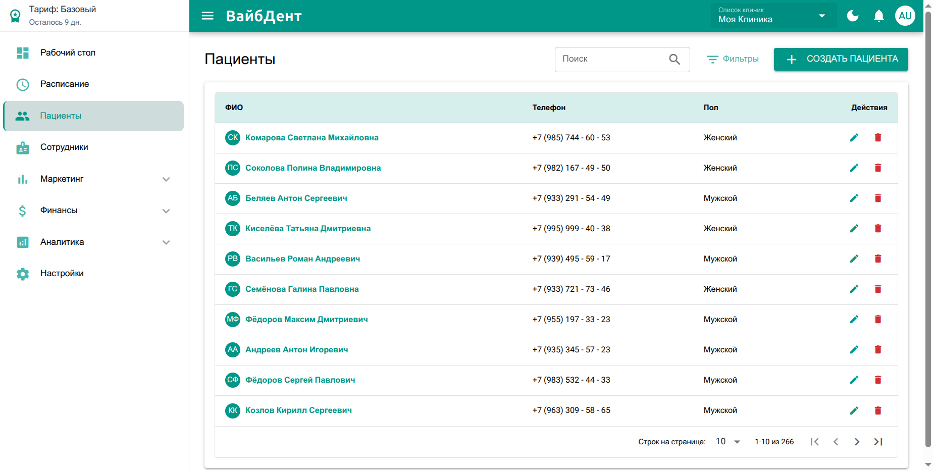 VibeDent — база пациентов в облаке